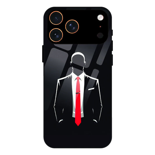 Red Tie Silhouette - Glass Case For Apple iPhone 17 Pro