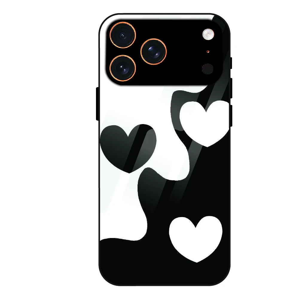 Monochrome Heart Flow - Glass Case For Apple iPhone 17 Pro Max