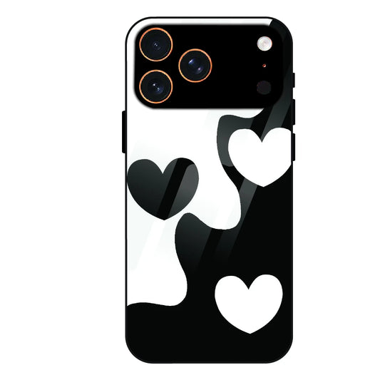 Monochrome Heart Flow - Glass Case For Apple iPhone 17 Pro Max