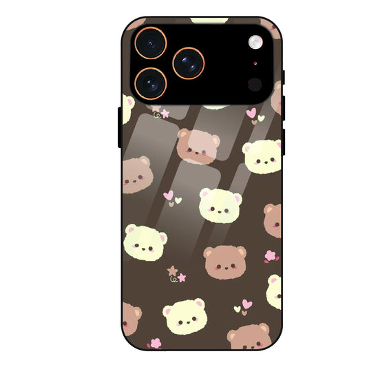 Cozy Bear Pattern - Glass Case For Apple iPhone 17 Pro Max