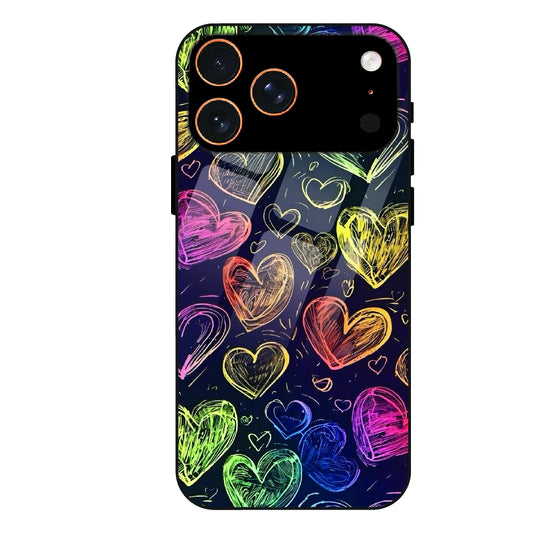 Neon Love Scribble - Glass Case For Apple iPhone 17 Pro Max