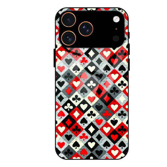 Classic Card Symbols - Glass Case For Apple iPhone 17 Pro Max