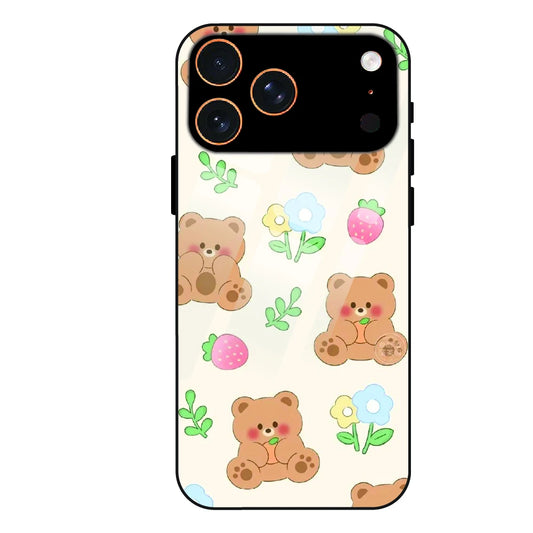 Cute Teddy Garden - Glass Case For Apple iPhone 17 Pro Max
