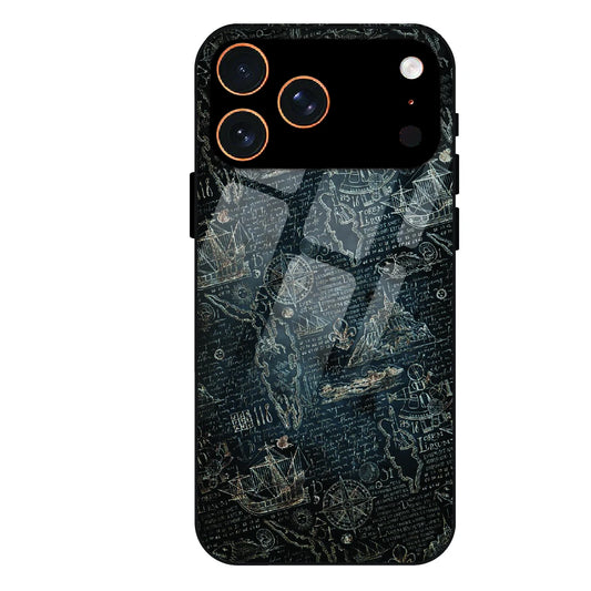 Vintage Explorer Map - Glass Case For Apple iPhone 17 Pro Max