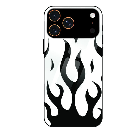 Monochrome Flame Art - Glass Case For Apple iPhone 17 Pro Max