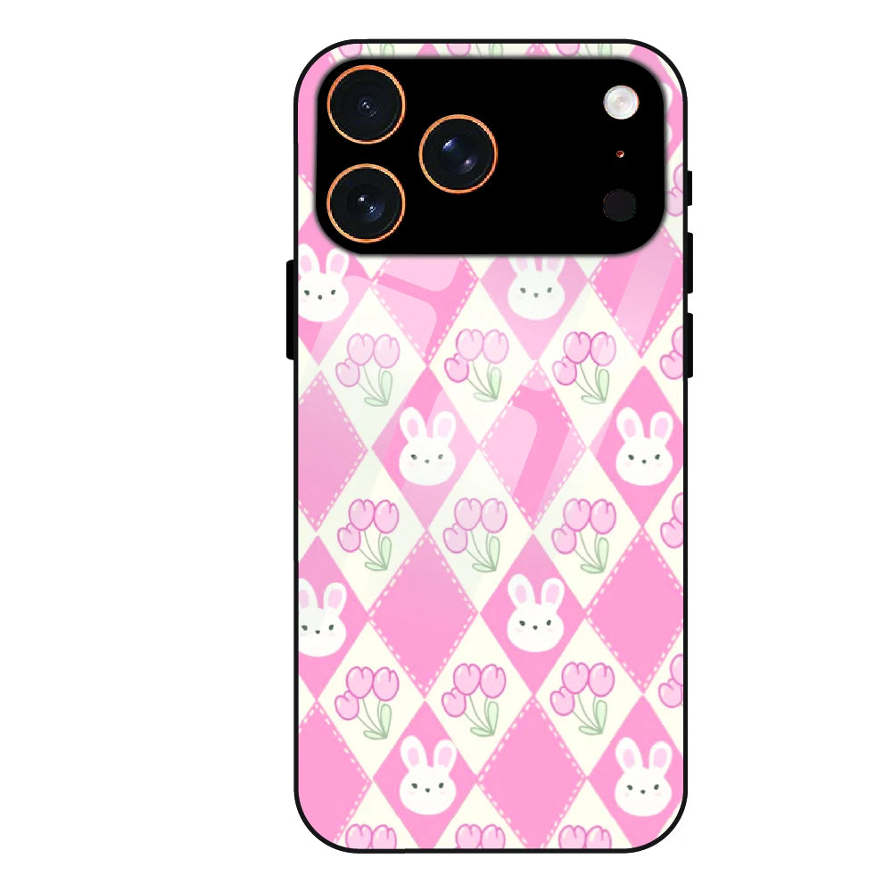 Pink Bunny Argyle - Glass Case For Apple iPhone 17 Pro Max
