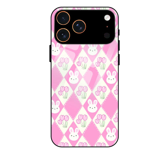 Pink Bunny Argyle - Glass Case For Apple iPhone 17 Pro Max