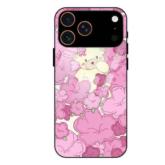 Blush Teddy Floral - Glass Case For Apple iPhone 17 Pro Max