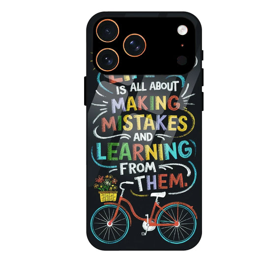 Motivational Quote Bicycle Art - Glass Case For Apple iPhone 17 Pro Max