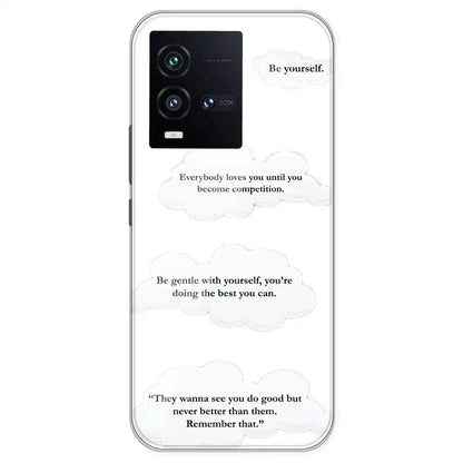 Quotes And Clouds - Clear Printed Silicone Case For IQOO 10