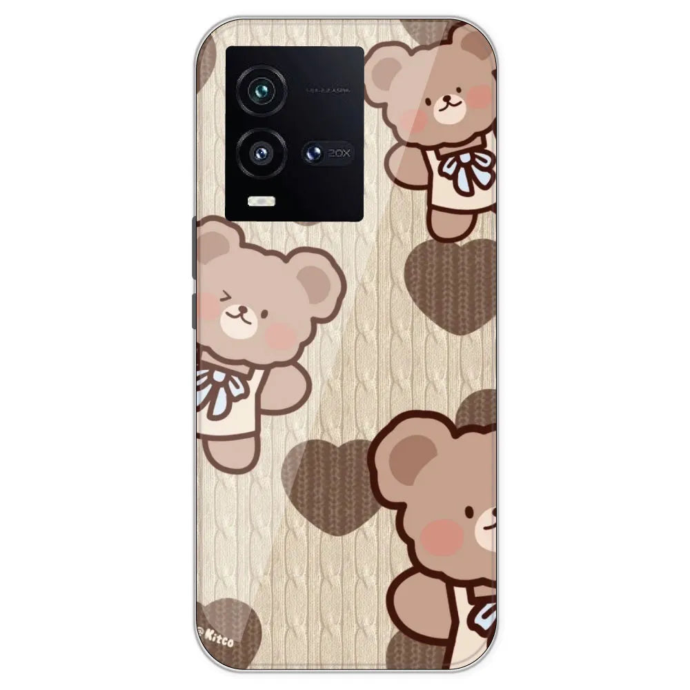 Teddy Heart - Printed Silicone Case For IQOO 10