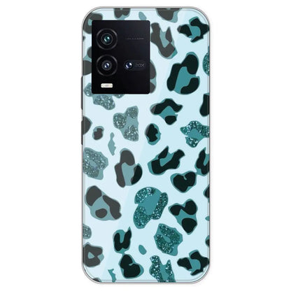 Blue Leopard Glitter Print - Printed Silicone Case For IQOO 10