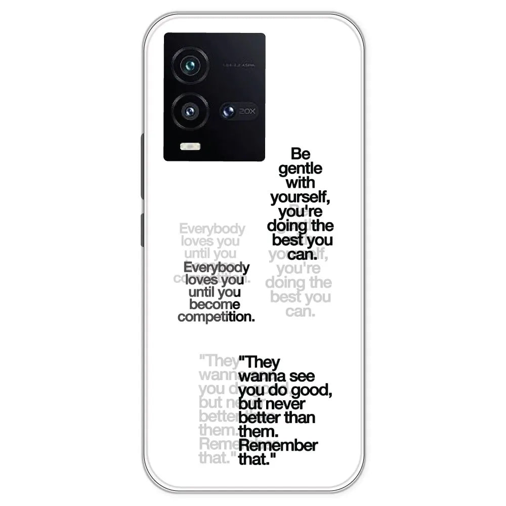 Motivational Quotes - Clear Printed Silicone Case For IQOO 10