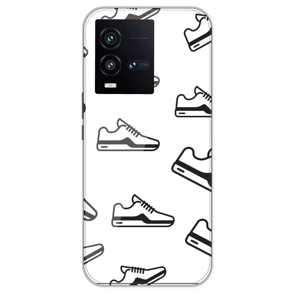 Black Sneakers - Clear Printed Silicone Case For IQOO 10