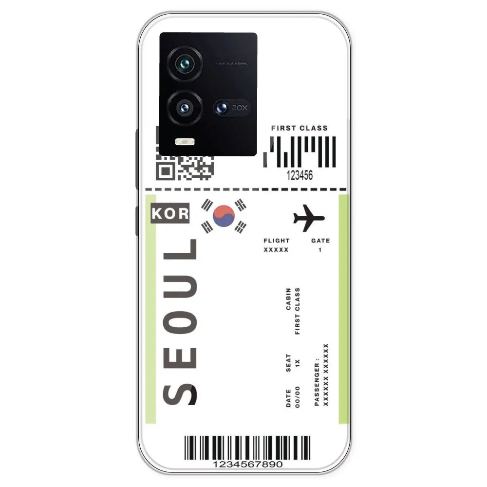 Seoul Ticket - Clear Printed Silicone Case For IQOO 10