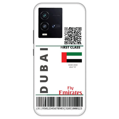 Dubai Ticket - Clear Printed Silicone Case For IQOO 10