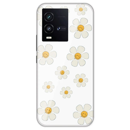 Smile Flowers - Clear Printed Silicone Case For IQOO 10