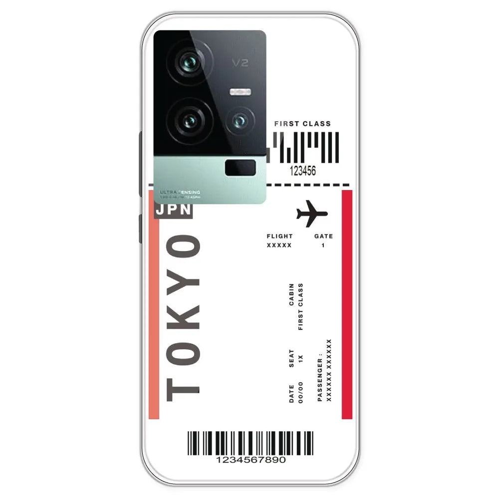 Tokyo Ticket - Clear Printed Silicone Case For IQOO 11
