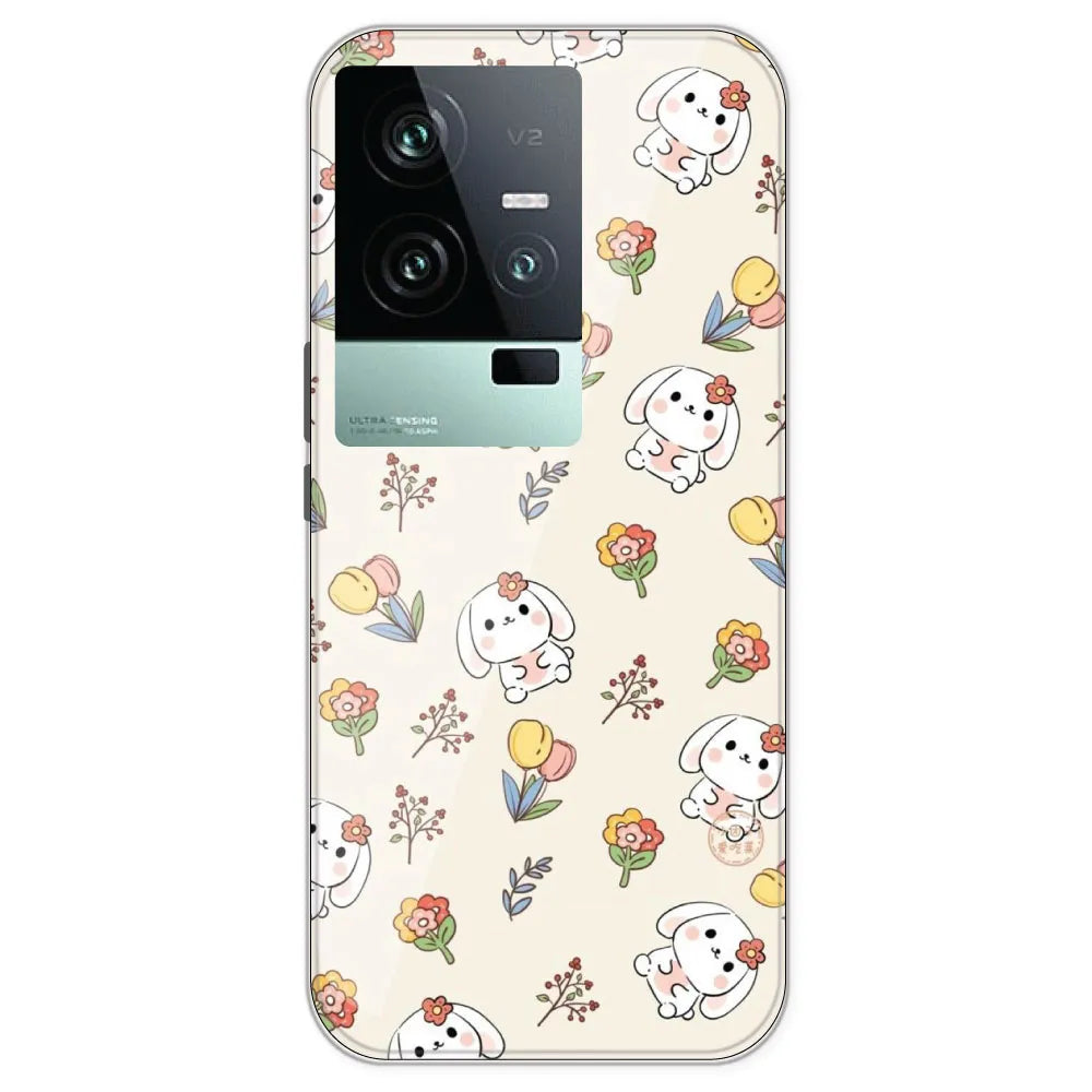Cute Bunny - Printed Silicone Case For IQOO 11