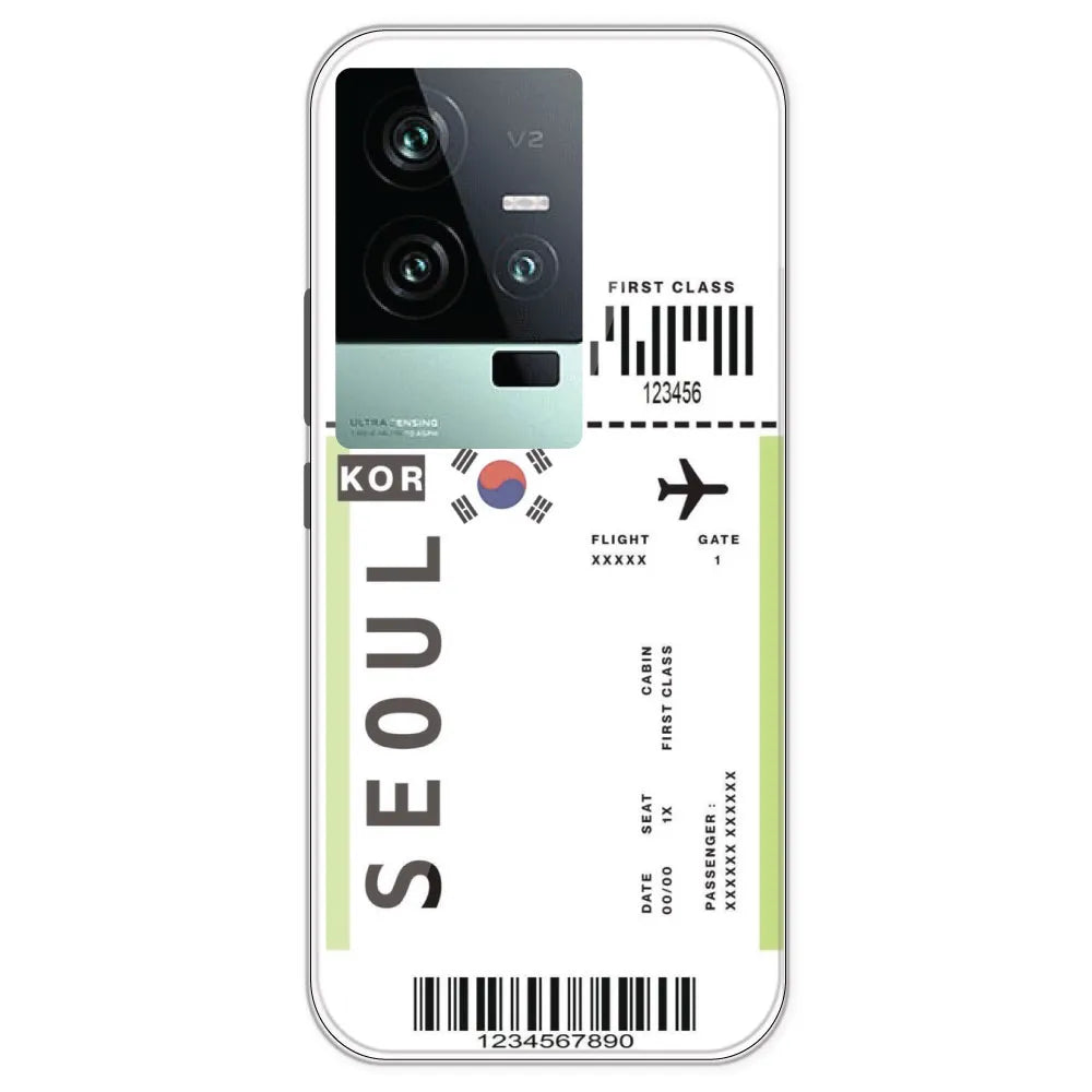 Seoul Ticket - Clear Printed Silicone Case For IQOO 11