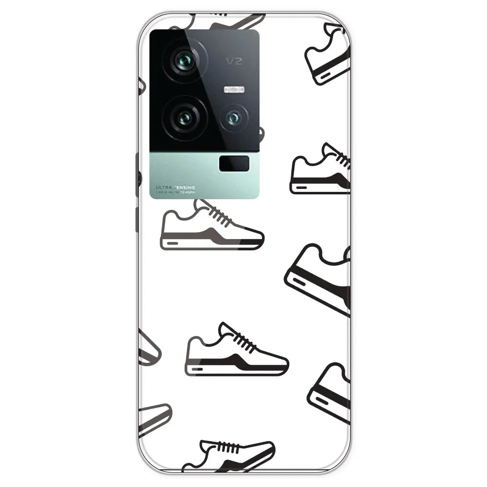 Black Sneakers - Clear Printed Silicone Case For IQOO 11