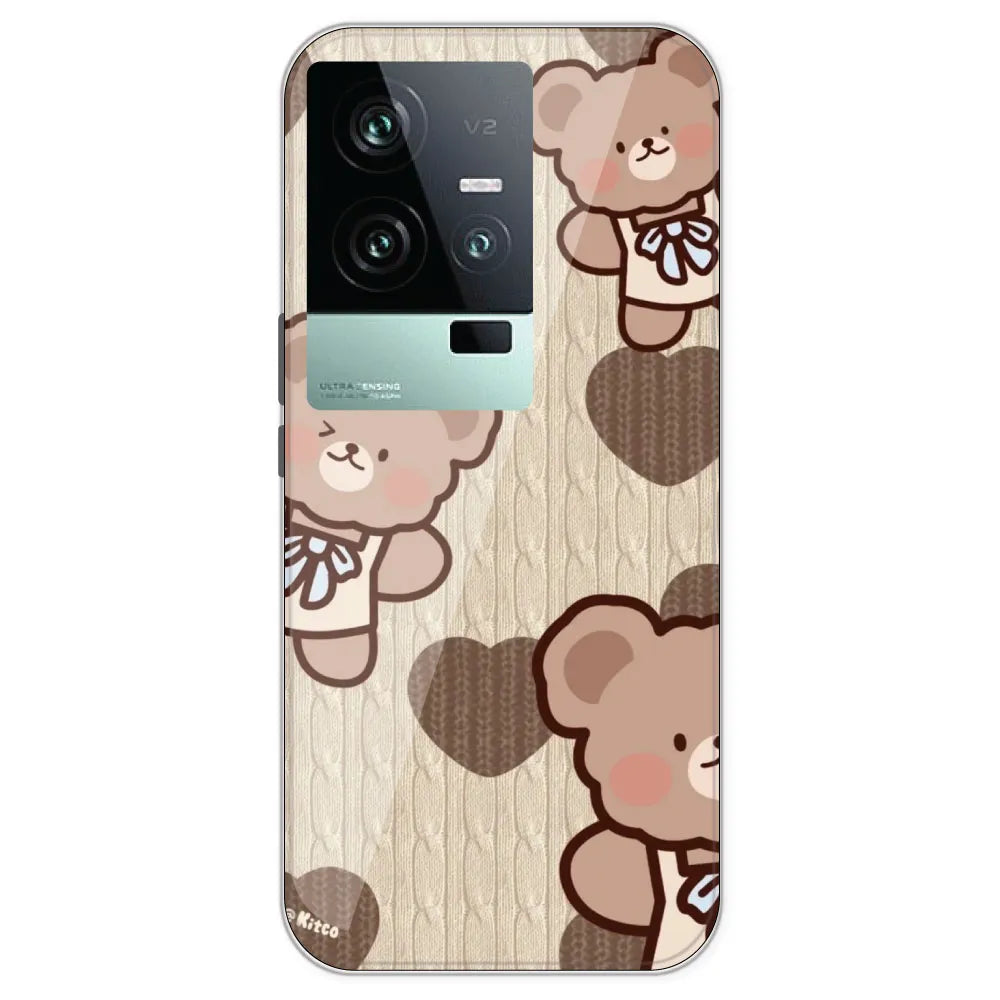 Teddy Heart - Printed Silicone Case For IQOO 11