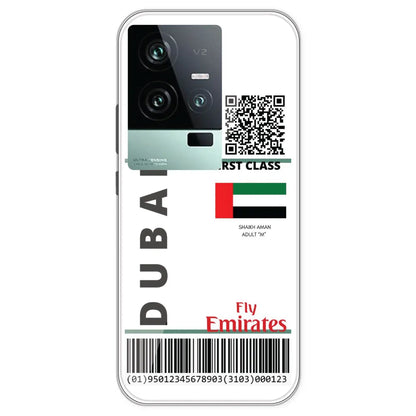 Dubai Ticket - Clear Printed Silicone Case For IQOO 11