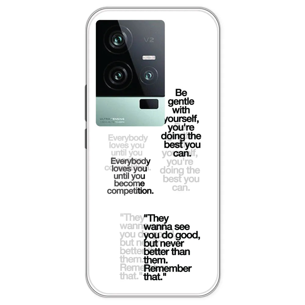Motivational Quotes - Clear Printed Silicone Case For IQOO 11
