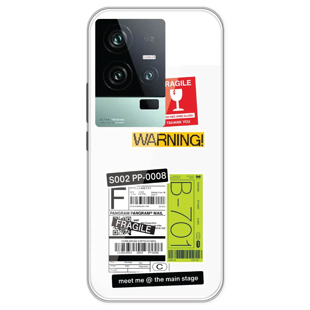 Fragile Labels - Clear Printed Silicone Case For IQOO 11