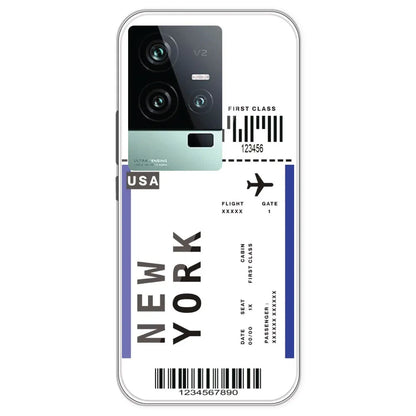New York Ticket - Clear Printed Silicone Case For IQOO 11