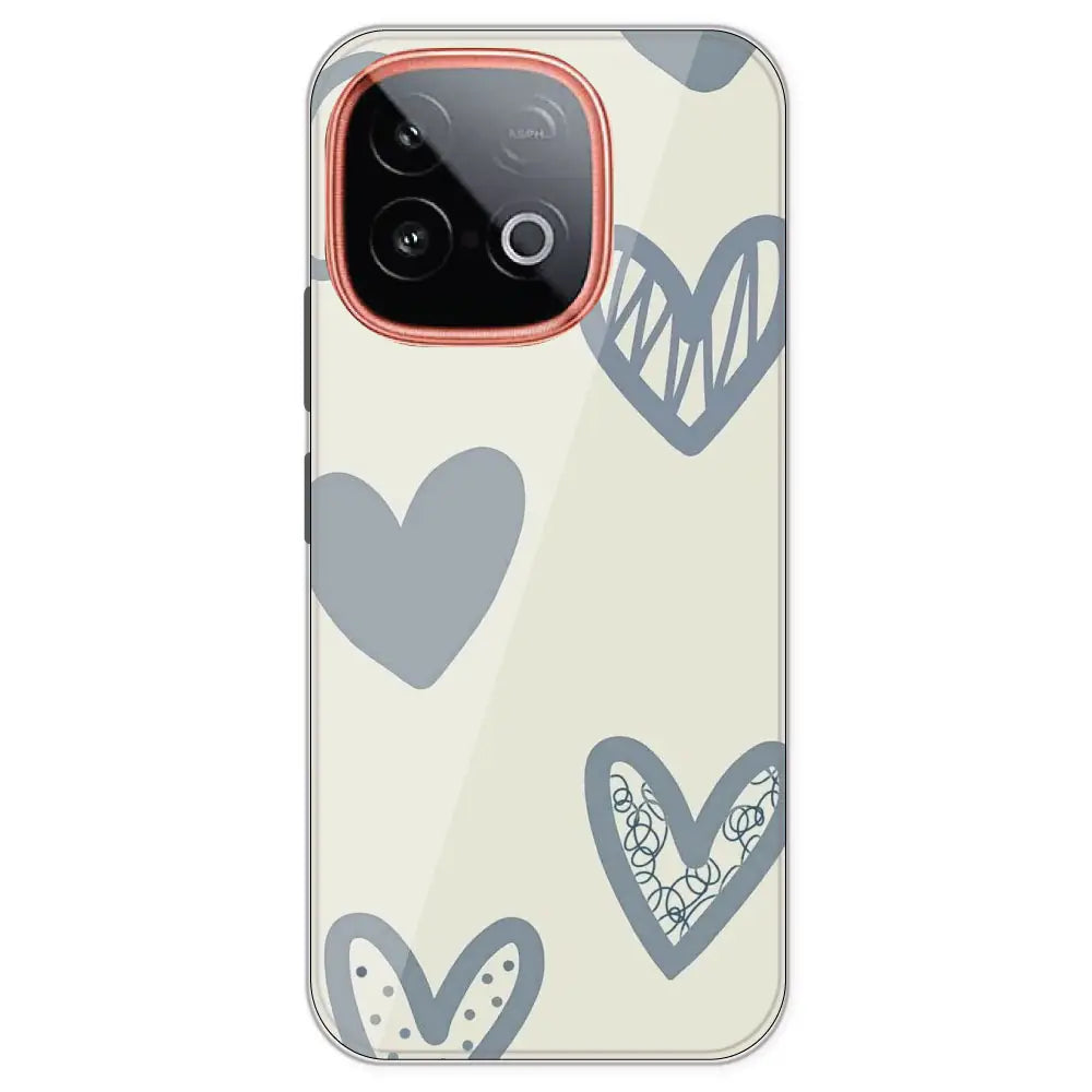 Light Blue Hearts - Printed Silicone Case For IQOO Neo 10