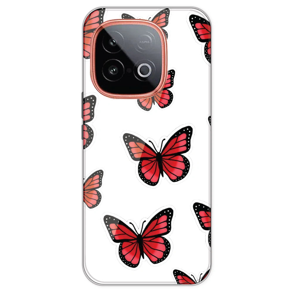 Red Butterfly - Clear Printed Silicone Case For IQOO Neo 10