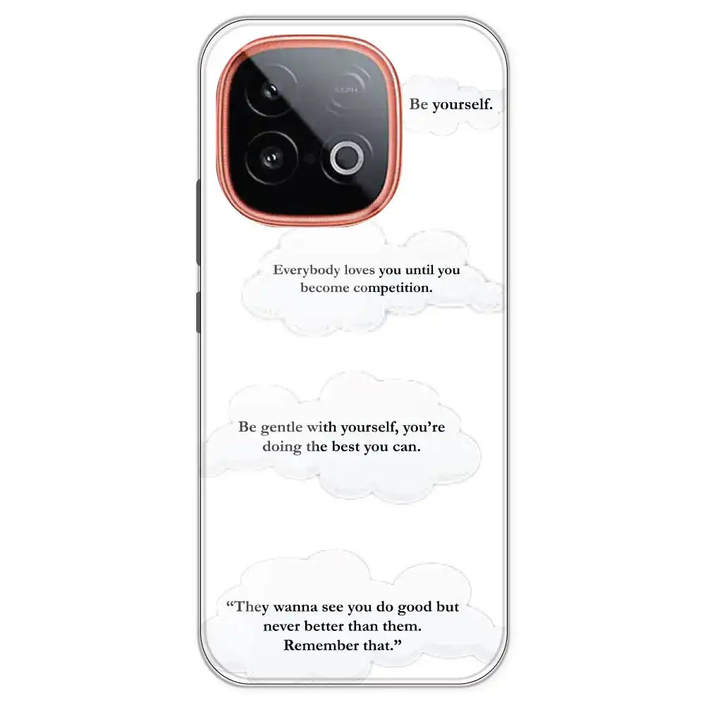 Quotes And Clouds - Clear Printed Silicone Case For iQOO Models