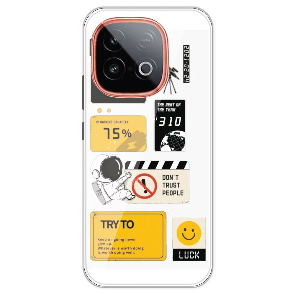 Space - Clear Printed Silicone Case For IQOO Neo 10