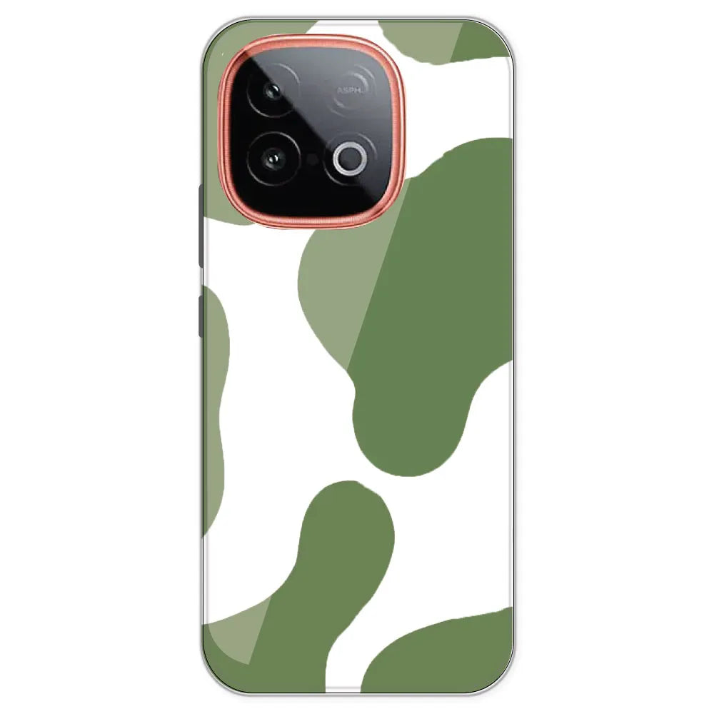 Olive Green Cow Print - Clear Printed Silicone Case For IQOO Neo 10