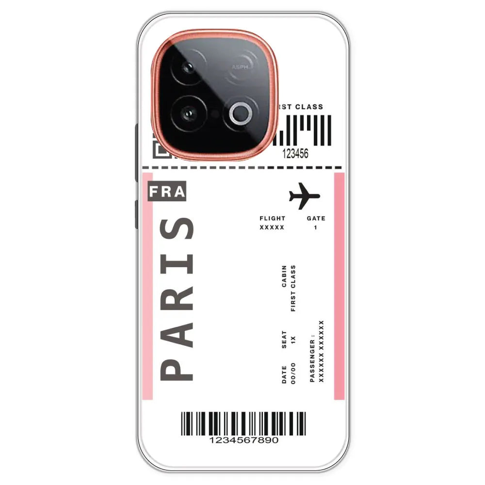 Paris Ticket - Clear Printed Silicone Case For IQOO Neo 10