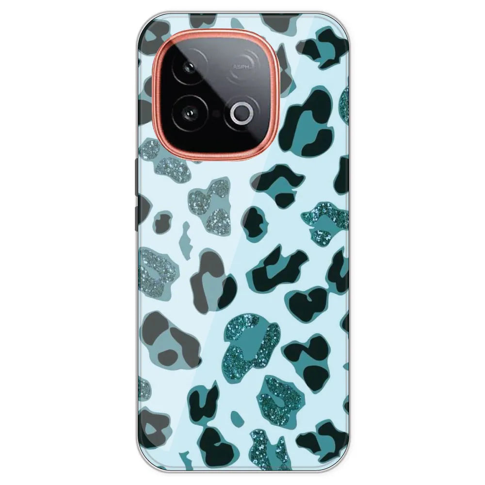 Blue Leopard Glitter Print - Printed Silicone Case For IQOO Neo 10