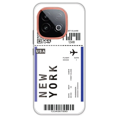 New York Ticket - Clear Printed Silicone Case For IQOO Neo 10