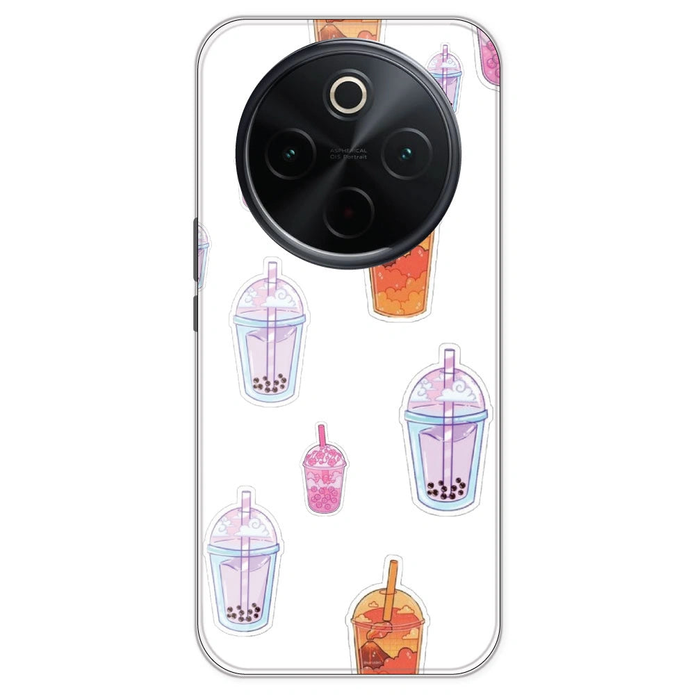 Bubble Tea - Clear Printed Silicone Case For IQOO Z10