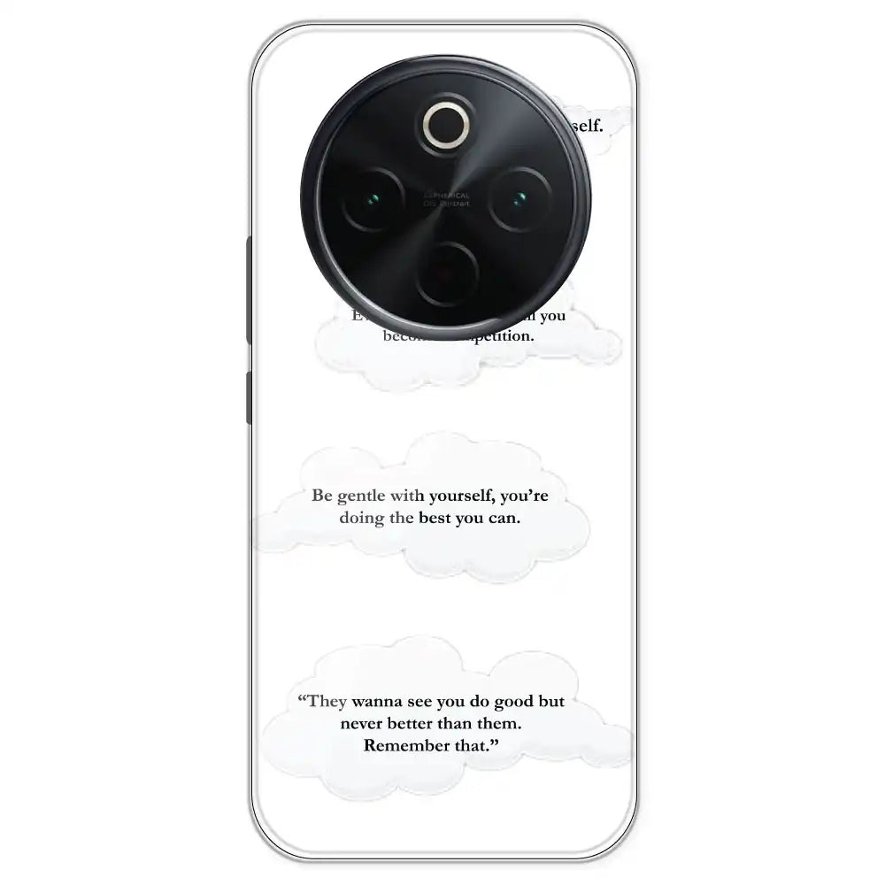 Quotes And Clouds - Clear Printed Silicone Case For iQOO Models