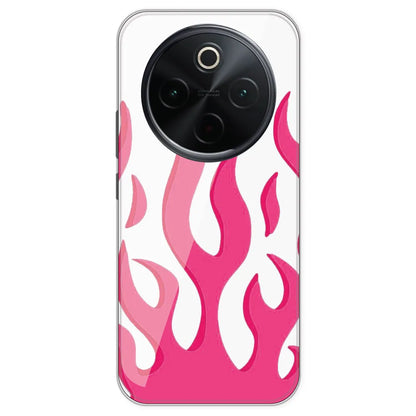 Pink Flames - Clear Printed Silicone Case For iQOO Z10