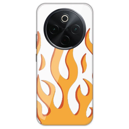 Orange Flames - Clear Printed Silicone Case For IQOO Z10
