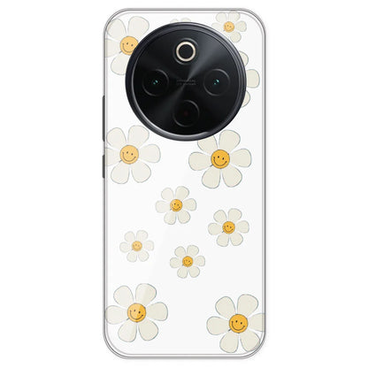 Smile Flowers - Clear Printed Silicone Case For IQOO Z10