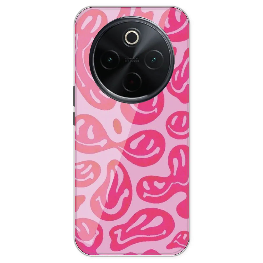 Pink Smilies - Printed Silicone Case For IQOO Z10