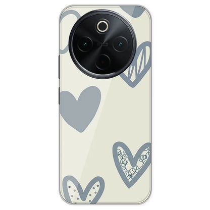 Light Blue Hearts - Printed Silicone Case For IQOO Z10