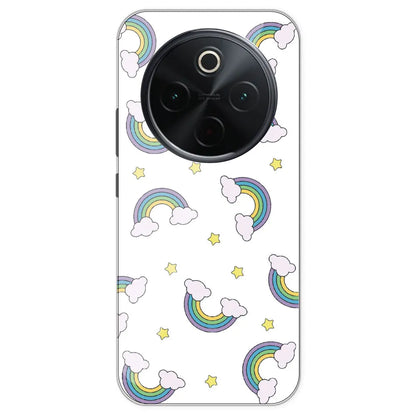 Rainbow With Clouds - Clear Printed Silicone Case For IQOO Z10