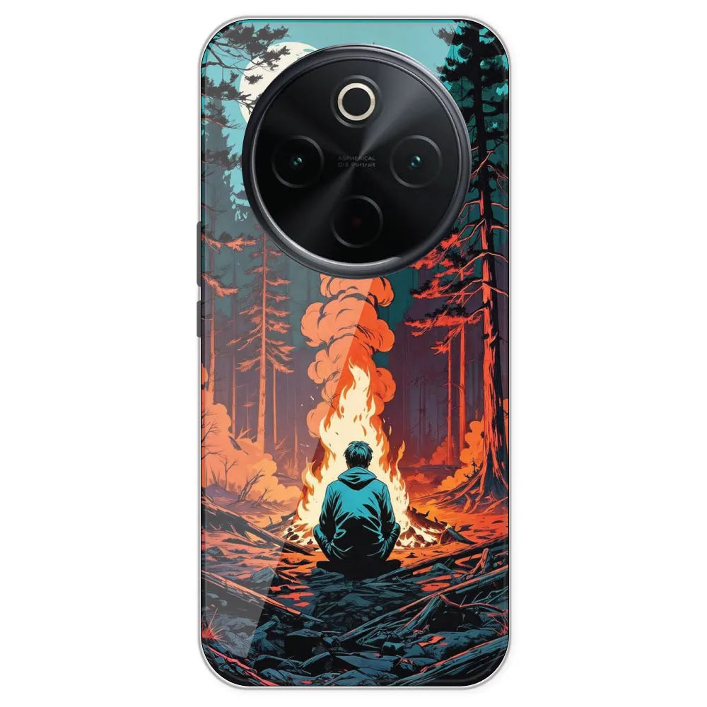 Boy With Camp Fire - Printed Silicone Case For IQOO Z10