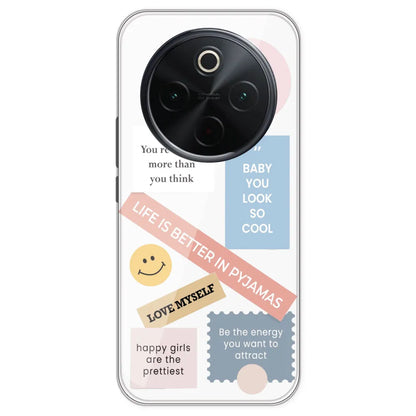 Be Happy - Clear Printed Silicone Case For IQOO Z10