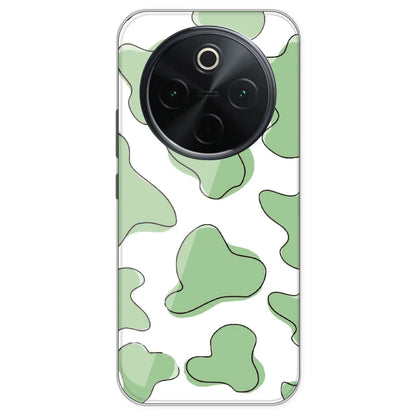 Green Cow Print - Clear Printed Silicone Case For IQOO Z10