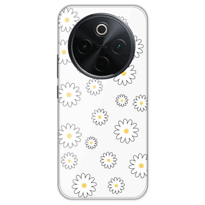 White Flowers - Clear Printed Silicone Case For IQOO Z10